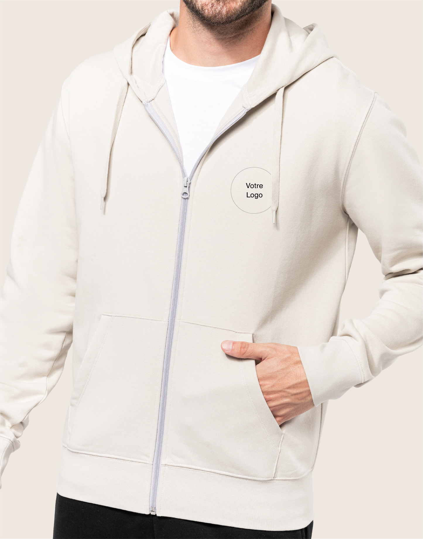 Le hoodie recyclé zippé